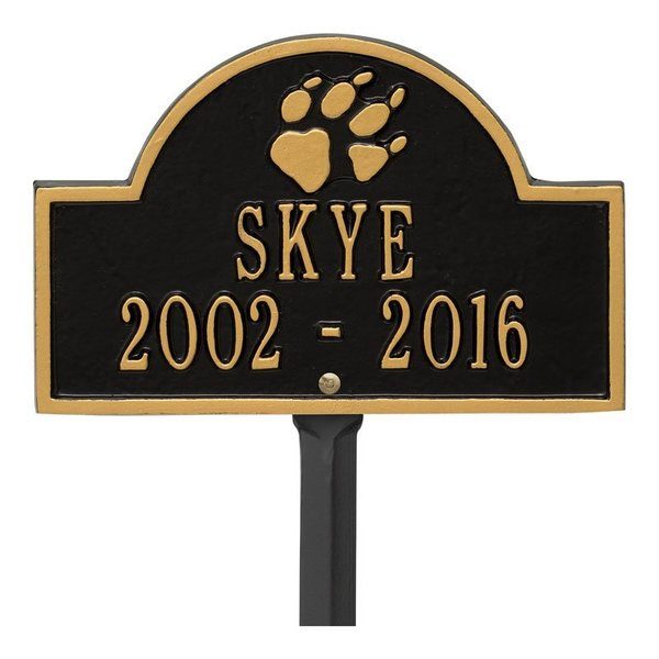 Canine Pet Black Memorial Plaque